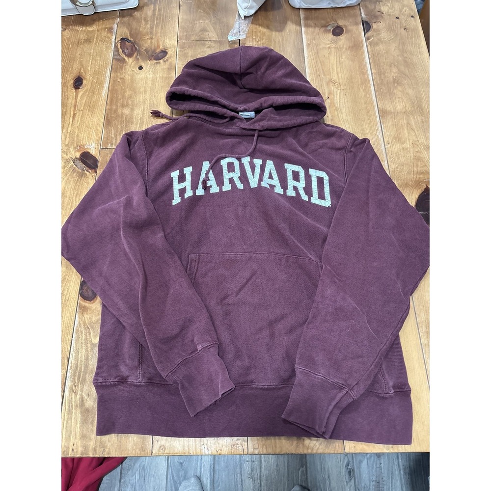 Champion Reverse Weave Harvard Hoodie Men's Medium Burgundy Pullover Sweatshirt